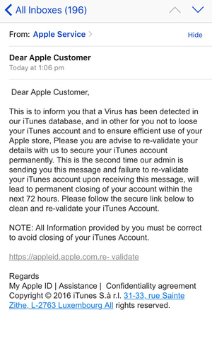 iTunes fake