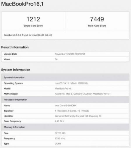Macbook Pro 16 2