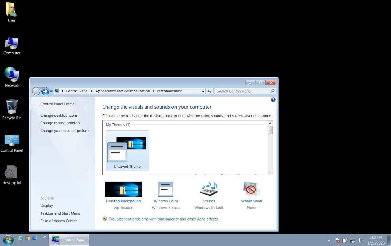 Black Windows 7