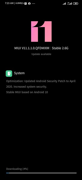 MIUI 11.1.1.0.QFDMIXM