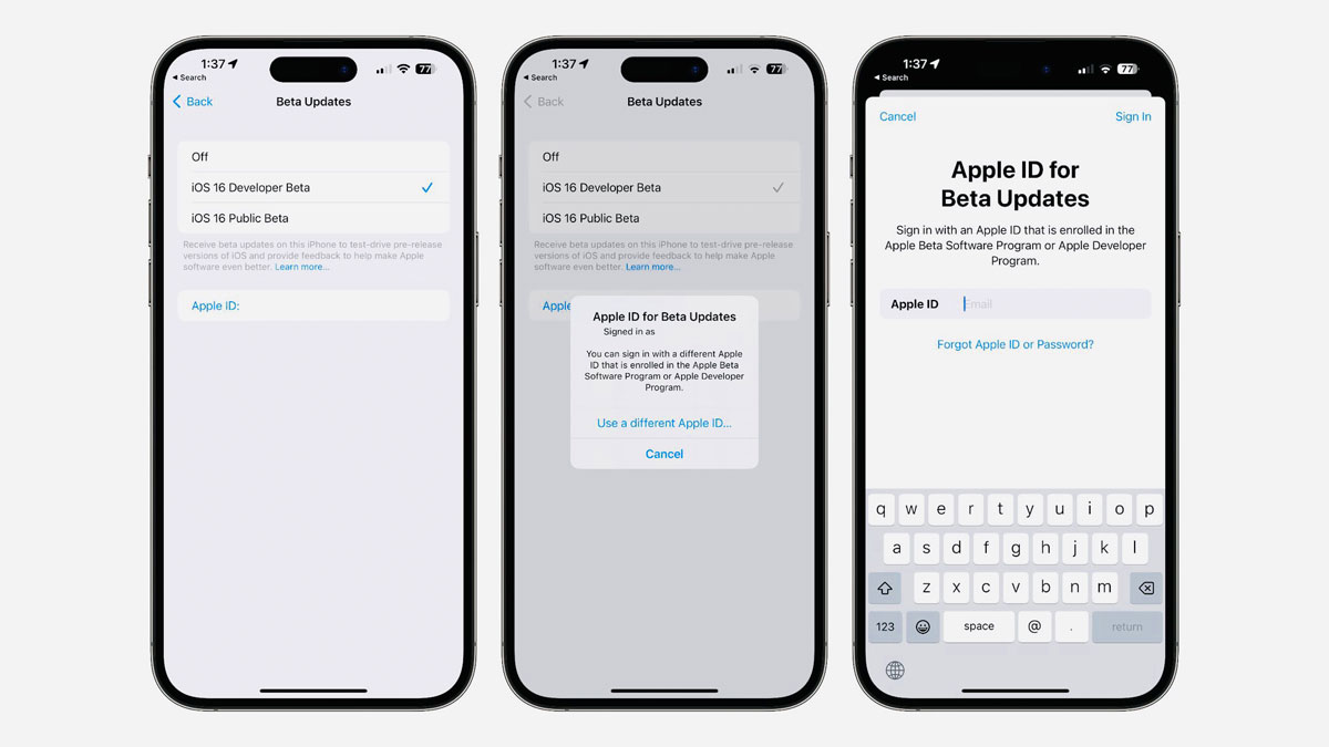 iOS 16.4 позволяет использовать отдельный Apple ID для загрузки бета-версий