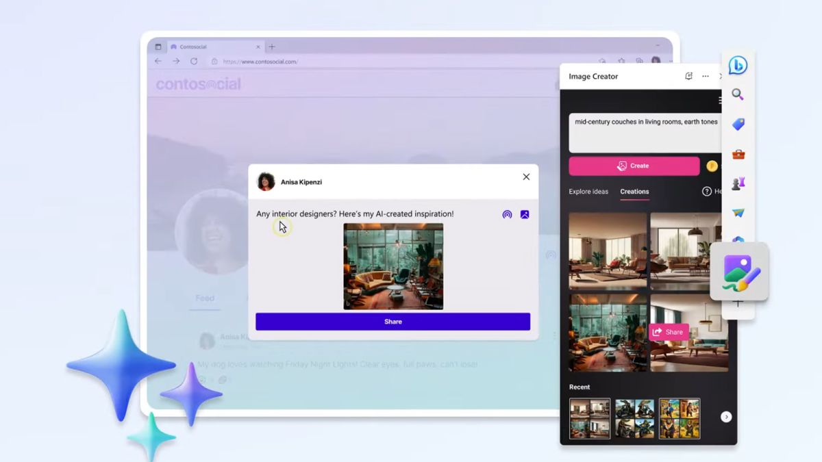 Браузер Edge для ПК получил функцию генерации изображений Image Creator