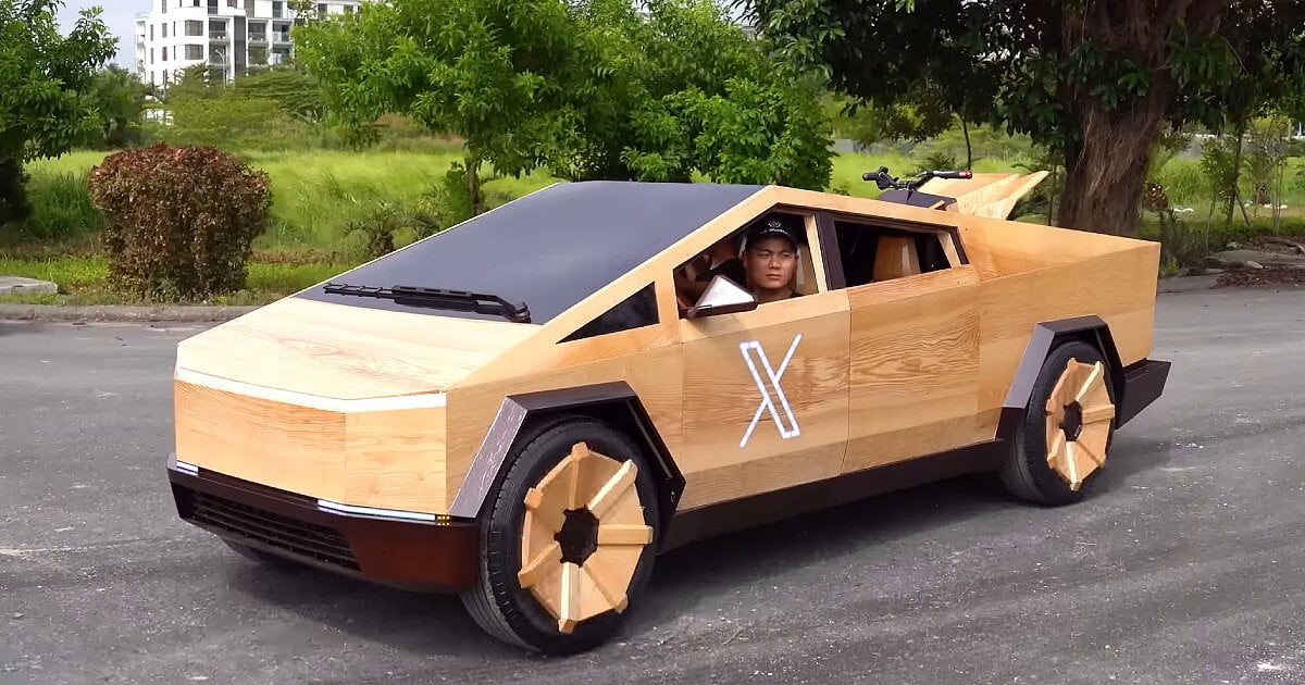 Во Вьетнаме создали деревянный пикап Tesla Cybertruck