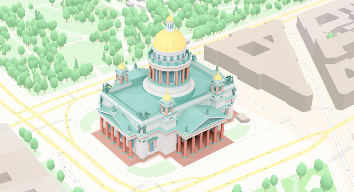 Яндекс Карты добавили более миллиона 3D-деревьев на карту Санкт-Петербурга и Москвы