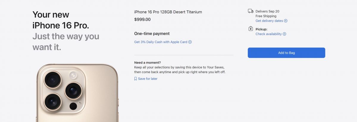 Apple распродала все iPhone 16 Pro Max за 18 минут