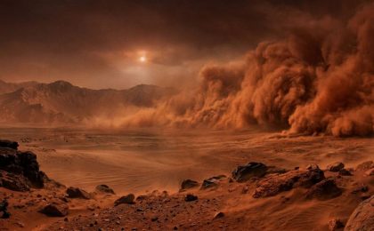 Следы древней песчаной бури нашли на Марсе