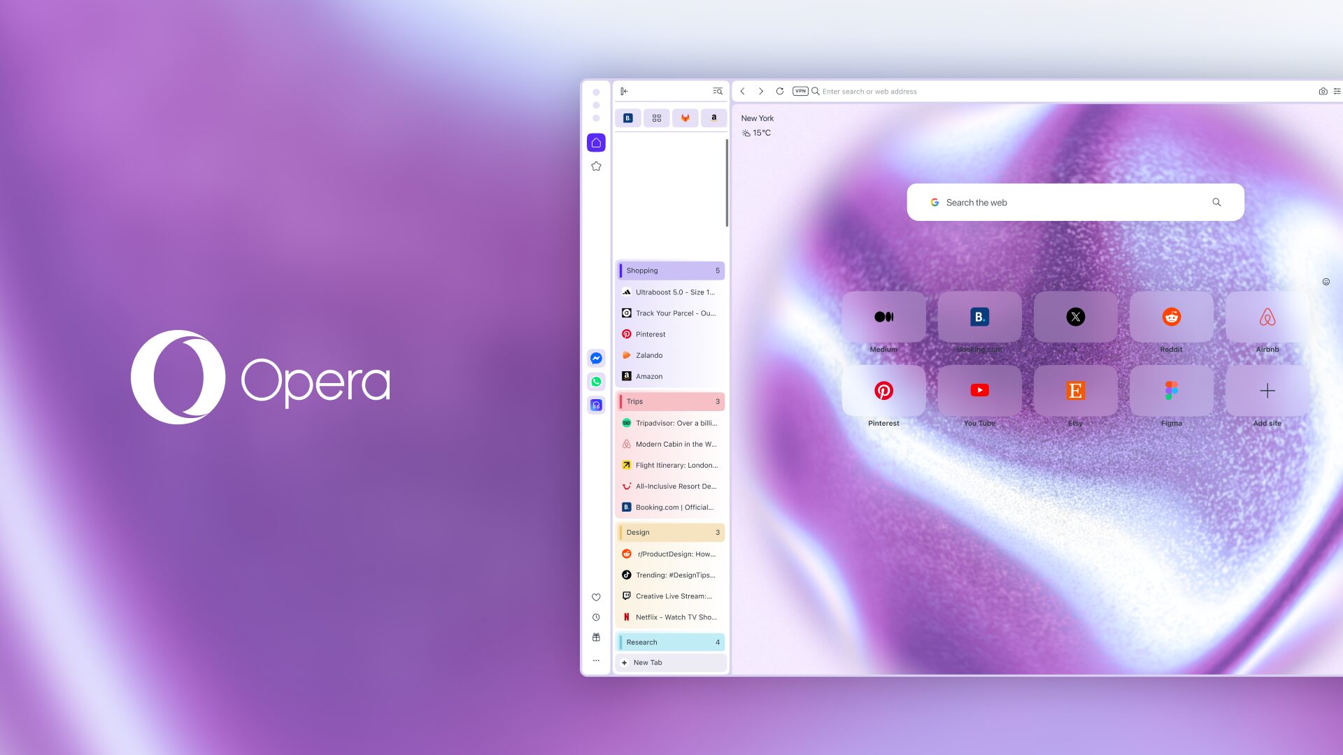 Браузер Opera One получил вертикальные вкладки и обновлённый поиск через Google Lens